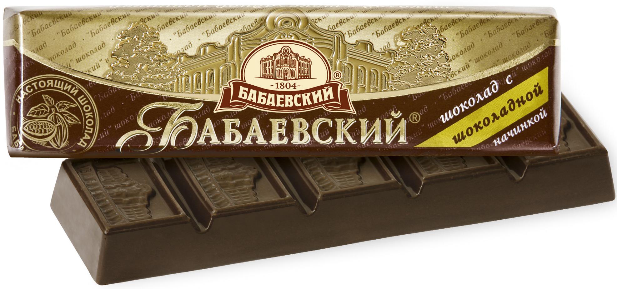 Шоколад Бабаевский темный с шоколадной начинкой 50 гр