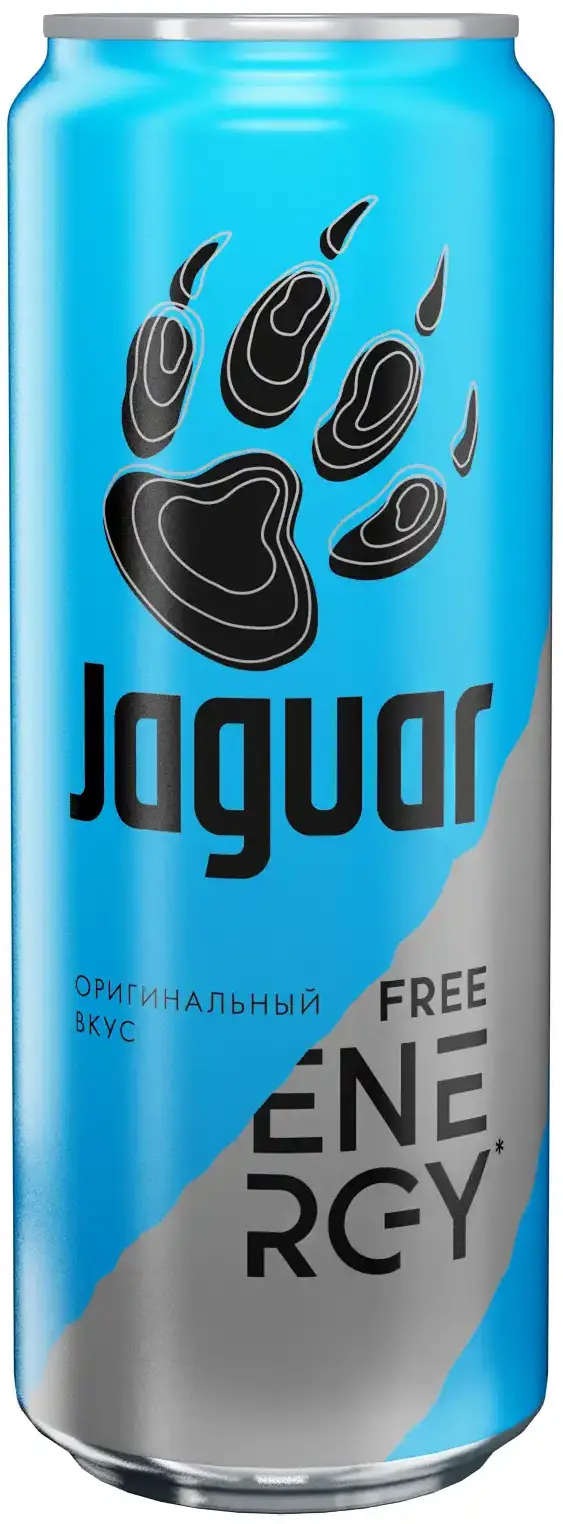 Напиток безалкогольный  газированный Ягуар Фри Энерджи 0,45л ж/б