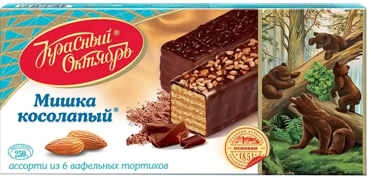 Торт вафельный Мишка Косолапый 250 гр Красный Октябрь 