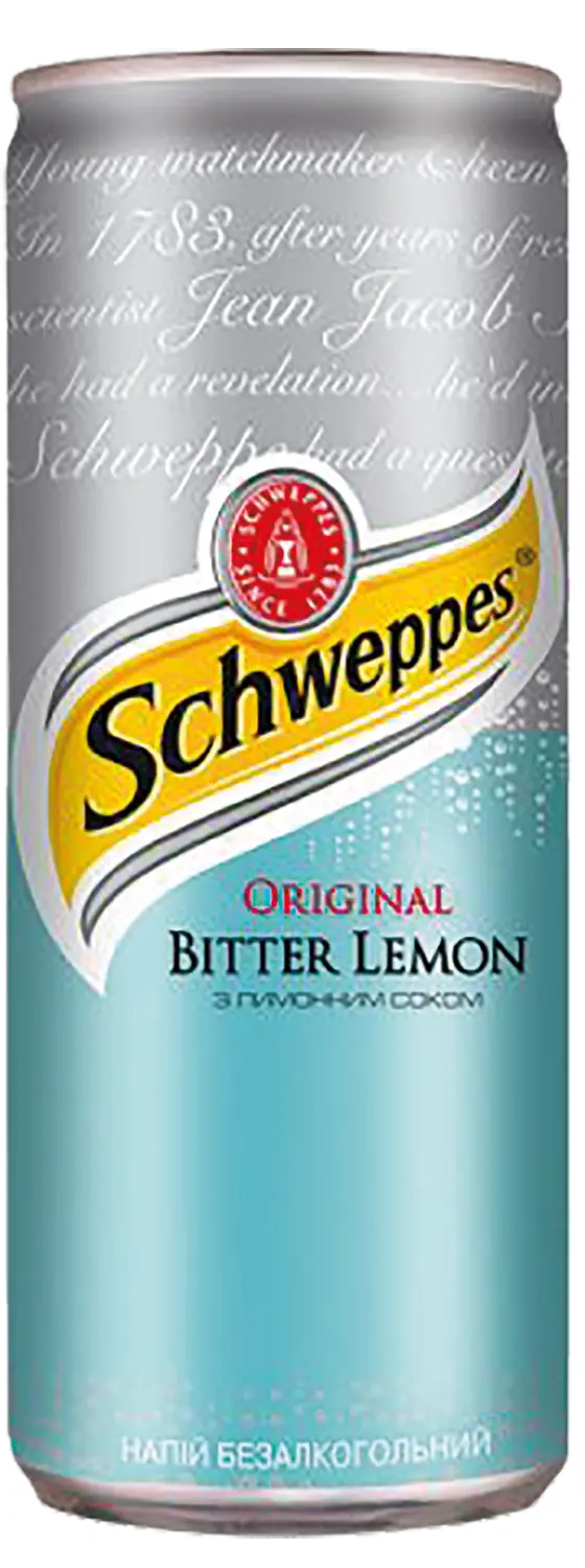 Напиток газированный Schweppes Bitter Lemon (Швеппс биттер Лимон) 0,33 ЖБ