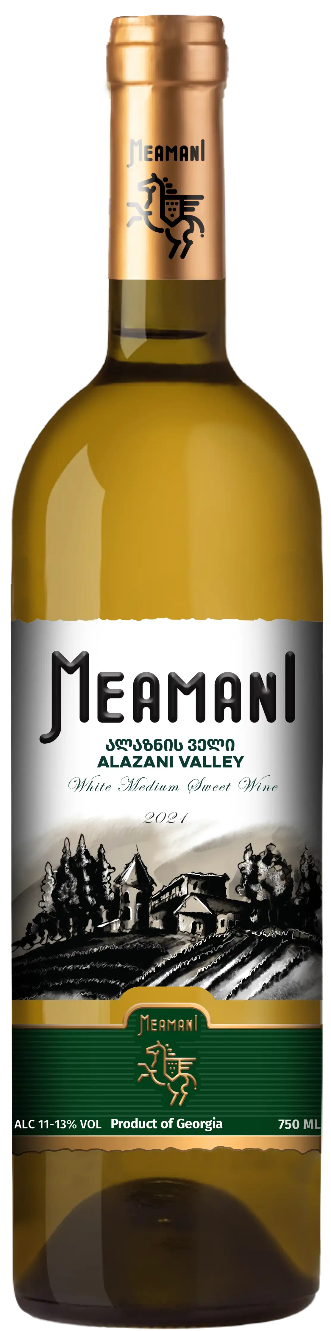 Вино Алазанская Долина белое полусладкое Меамани
