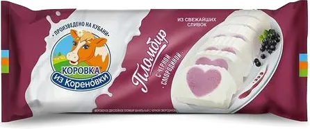 Мороженое Пломбир Черная смородина-ваниль 400гКоровка из Кореновки БЗМЖ