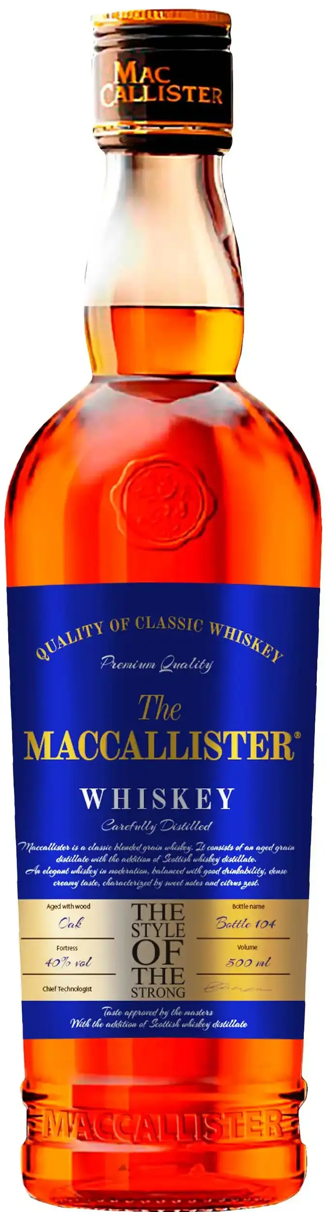 Виски Маккаллистер 40% 0,5л
