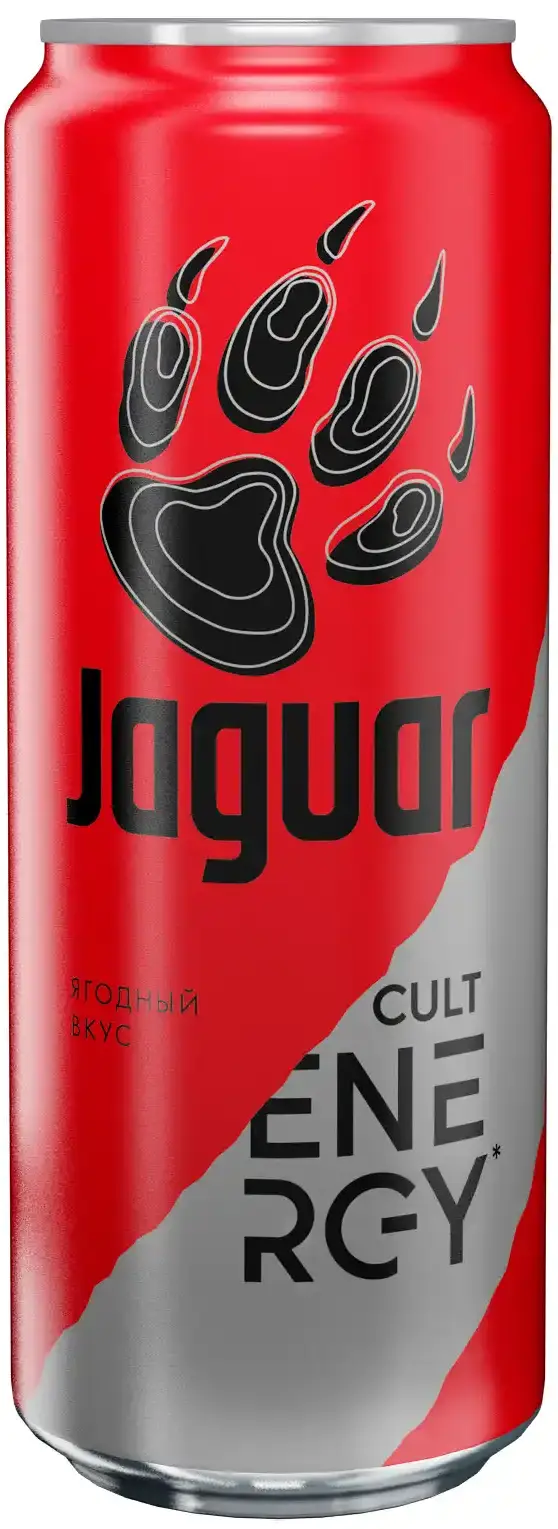 Напиток безалкогольный газированный Ягуар Культ Энерджи со вкусом ягод 0,45л ж/б