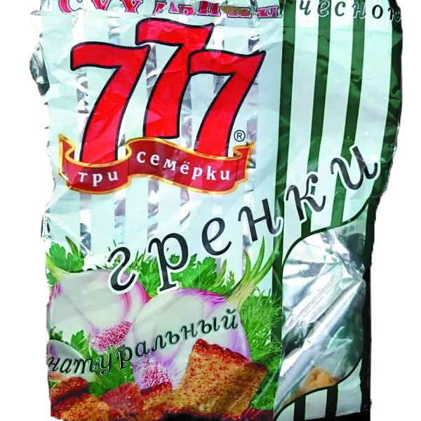 Гренки ржано-пшеничные со вкусом чеснока 777