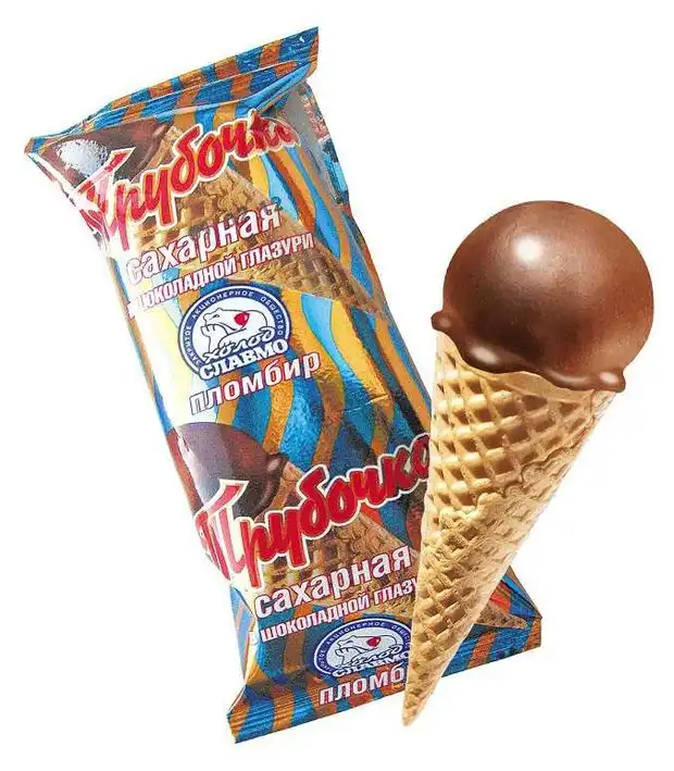 Мороженое Сахарная трубочка пломбир Холод-Славмо 70гр. бзмж.
