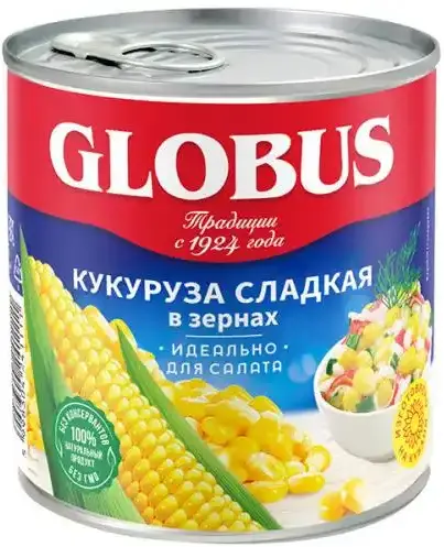 Кукуруза сладкая в зернах ГЛОБУС 425 мл